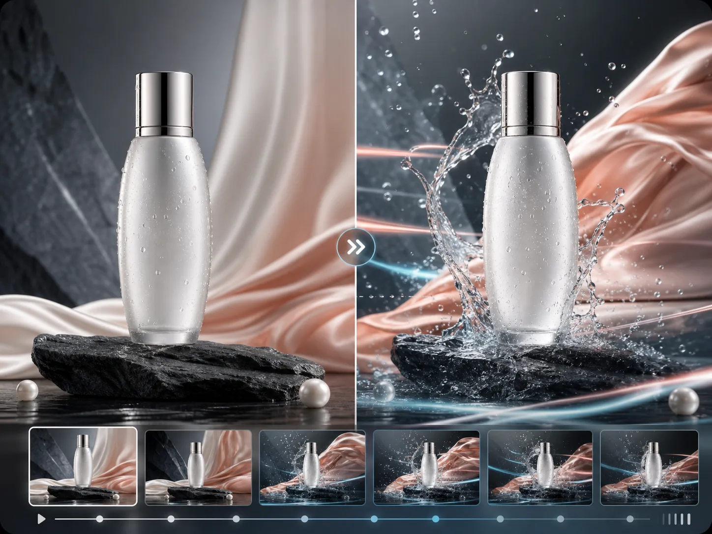 Product photo concept animated into a short commercial video preview